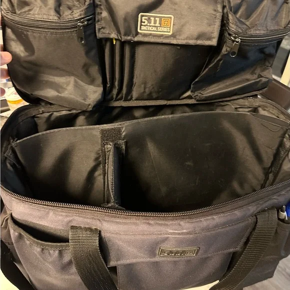 5.11 Tactical Black Patrol Bag with numerous storage pockets/areas. - Picture 7 of 8